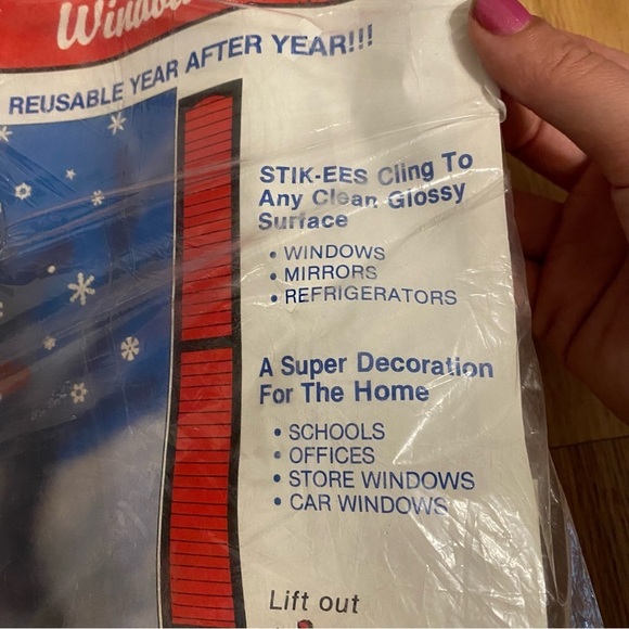 Vintage Christmas Decoration Stik EES Window Cling Sticker Decal Snowman - Picture 3 of 6